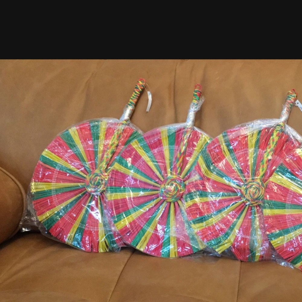 3 Banago Raffia Fan, Boho Fan, Wall decor, Boho Home Decoration